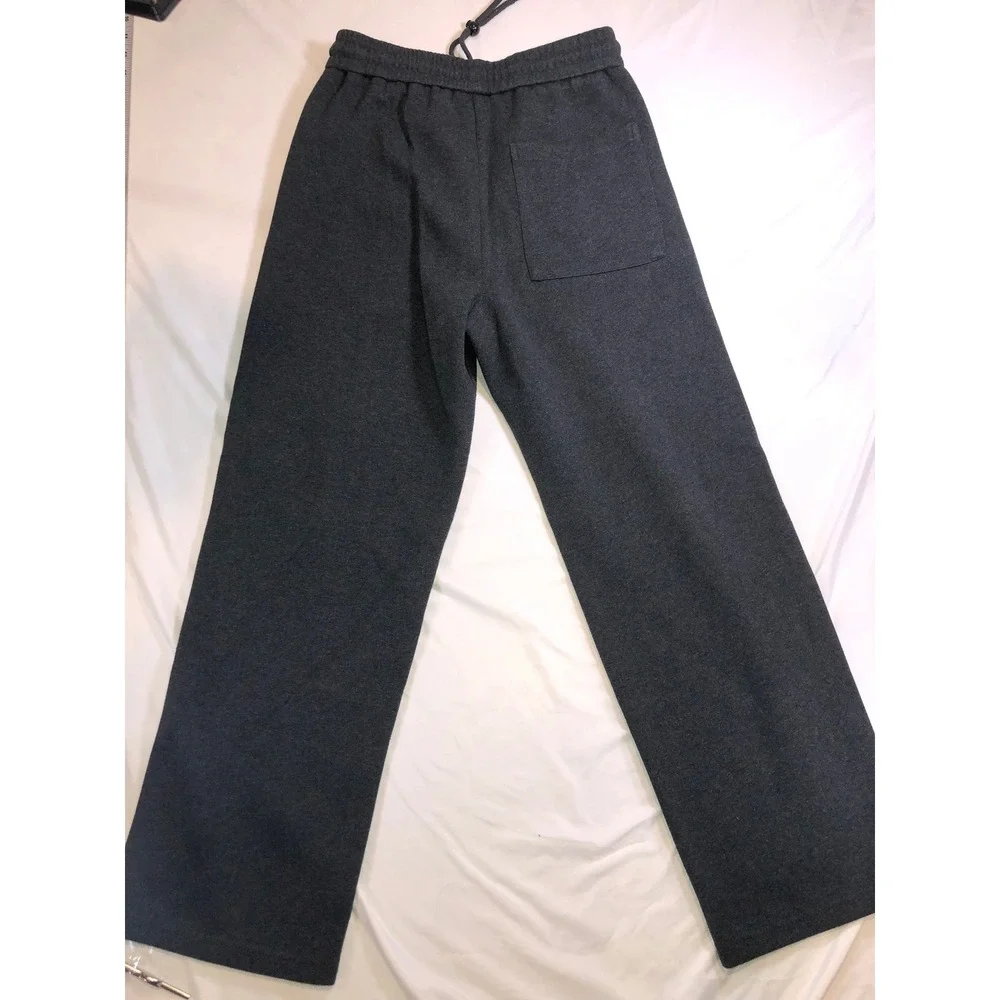 Comfort Fit Project Charcoal Gray Wide Leg Knit Trousers Mens Medium Pleated